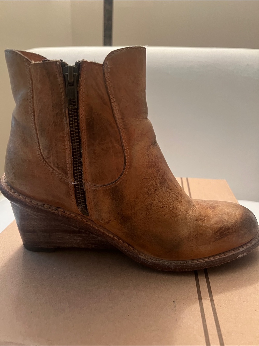 Bed Stu Countess Black Lux Ankle Boots -Brown